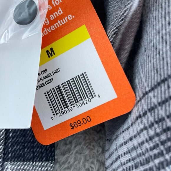 Bass Outdoor Heather Grey Stretch Flannel Shirt M Long Sleeve Button-Up NWT 4741 - Picture 5 of 9